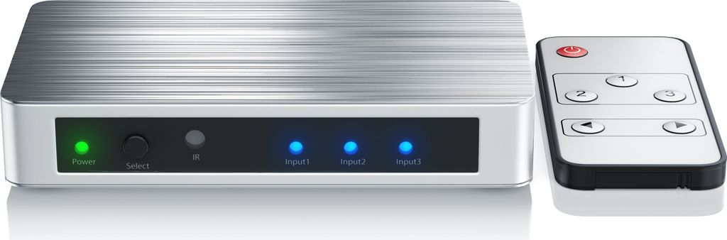 Primewire switch HDMI 4k UHD a 3 porte con telecomando e Immagine del prodotto 