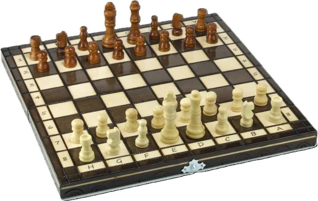 Jeu d'echecs bois 31 cm - Coffret pliant pour parties entre amis et famille
