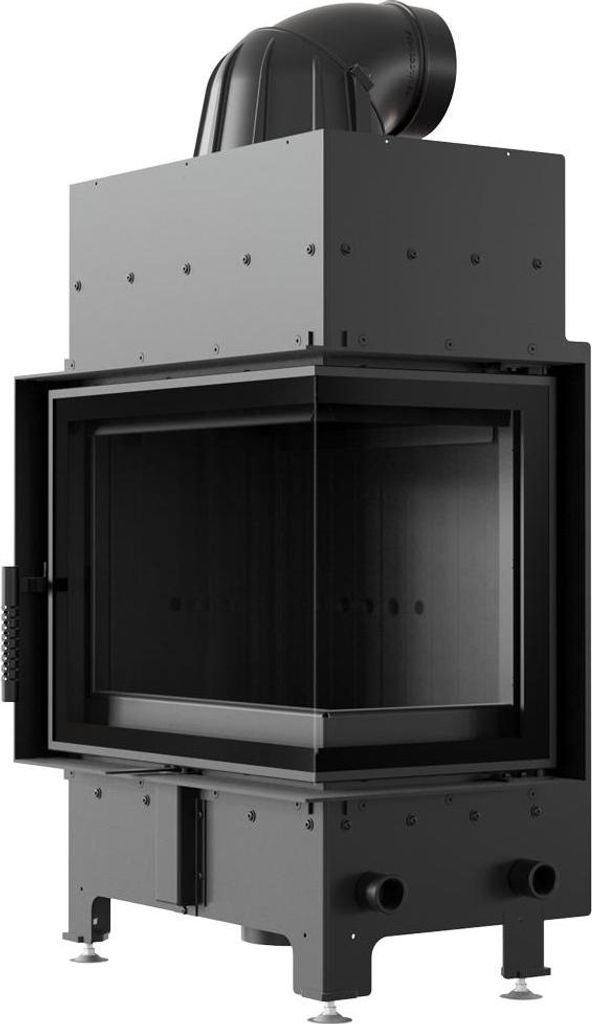 KRATKI-Luftkamin FLOKI S rechts 8 kW Ø 160 mit schwarzer Produktbild 