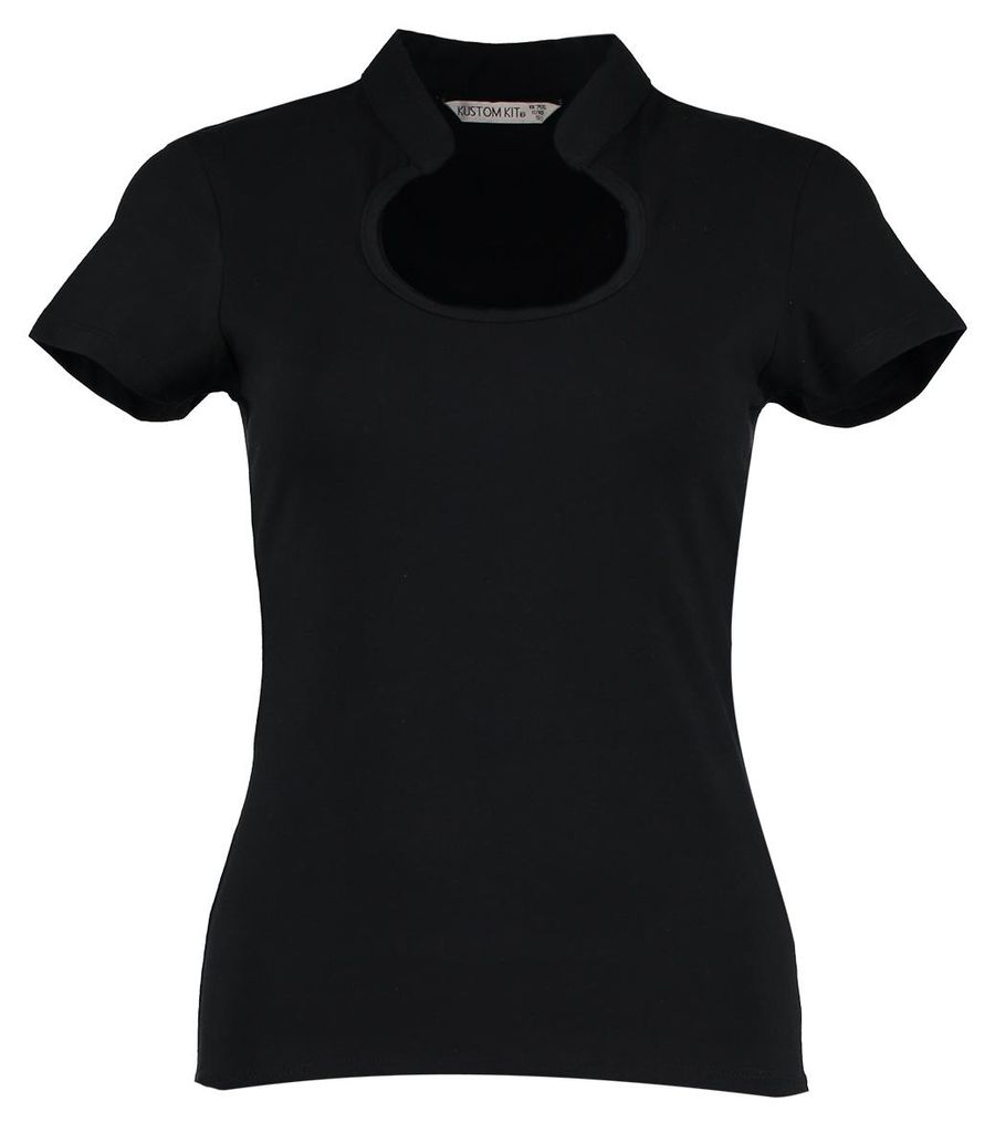 Kustom Kit - Oberteil Tropfenausschnitt für Damen FK1704 (XS-S) (Schwarz)