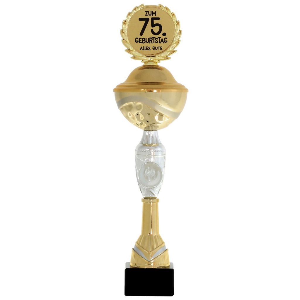 Pokal 75. Geburtstag Geschenk 38cm groß