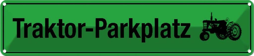 vianmo Blechschild 10x46 cm Traktor - Parkplatz Spruch Zitat Parkplatzschild
