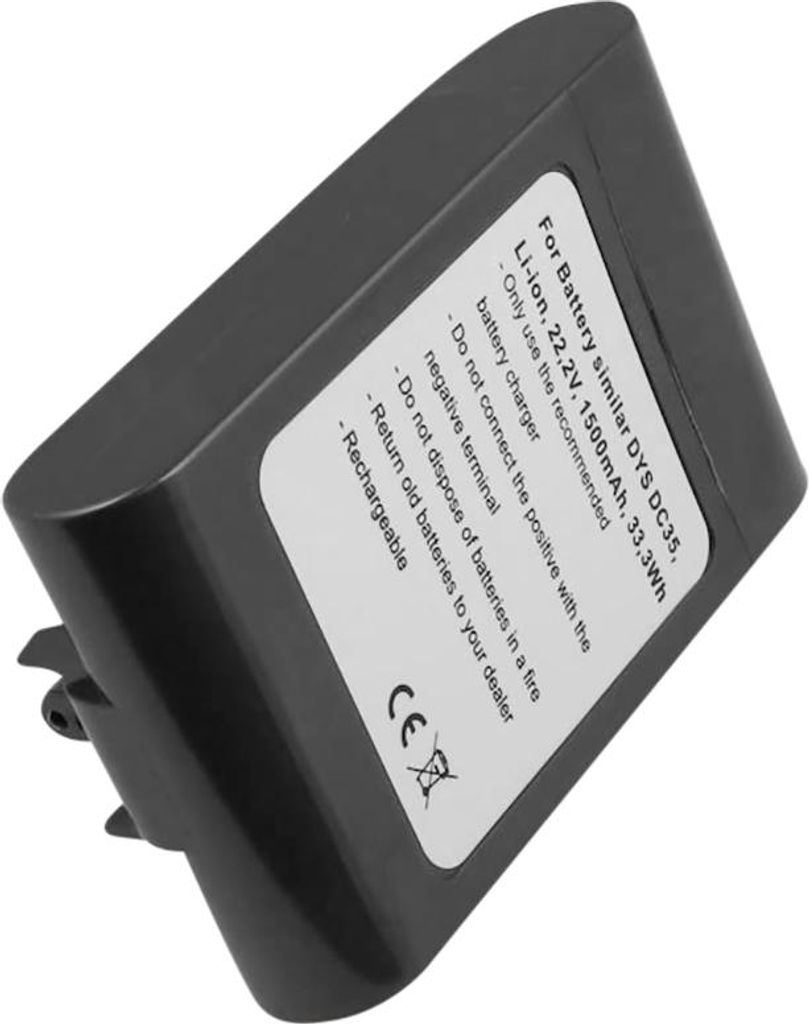 Avizar, Ersatzakku Dyson DC35 Staubsauger 22,2 V 1500 mAh Li-Ion, Schwarz