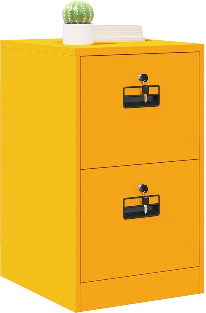 Eleganter Möbel Aktenschrank Senfgelb 44 x 50 x 106,5cm Kaltgewalzter Stahl - CJG347936 - Schränke & Zubehör