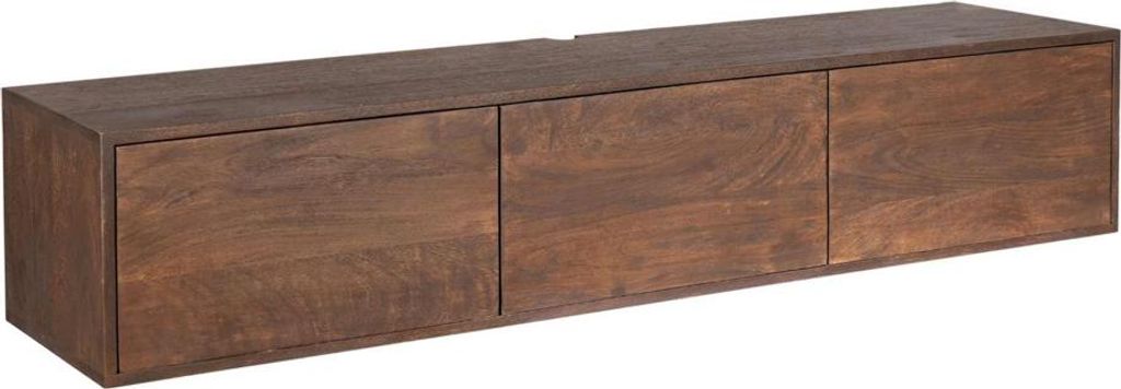 TV-Board Quantum Mangoholz Massiv Braun / Schwebend, Masse:160 cm X 35 cm