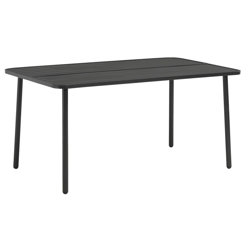 "2024"Modernen Gartentisch Dunkelgrau 150x90x72 cm Stahl Design Gartentische 4860802