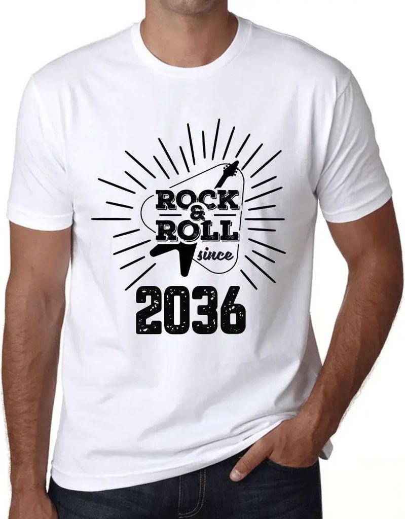 Herren Grafik T-Shirt Gitarre und Rock 'n' Roll seit 2036 – Guitar and Rock & Roll Since 2036 – Öko-Verantwortlich Vintage Jahrgang Kurzarm Lu...