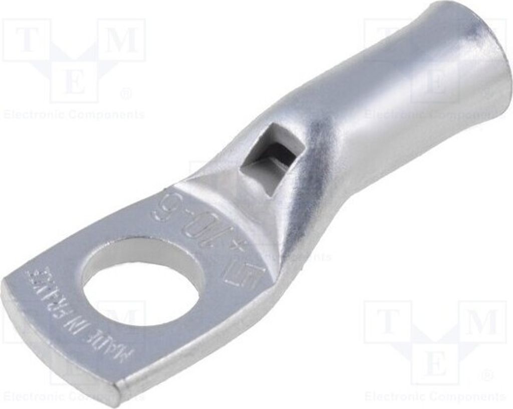 1x Ringkabelschuh 10mm2 für Leitungen M6 Klemmverbindung Kupfer XCT 10-6 isoliert