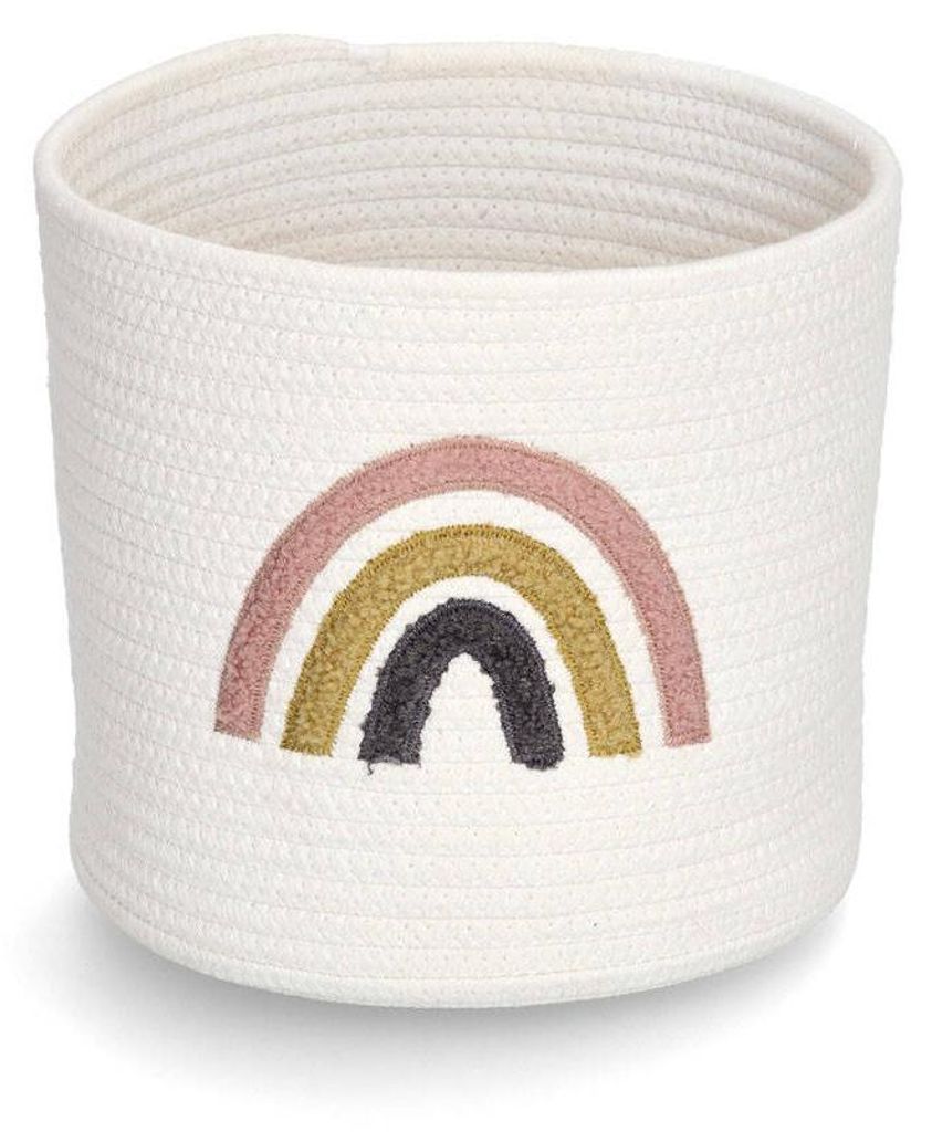 ZELLER Aufbewahrungsbox aus Baumwolle Regenbogen 25x22cm Produktbild 