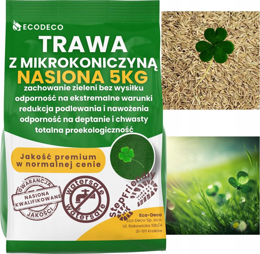 Nasiona trawy z mikrokoniczyną Pipolina, 5 kg na 200 m² – Zdjęcie produktu 