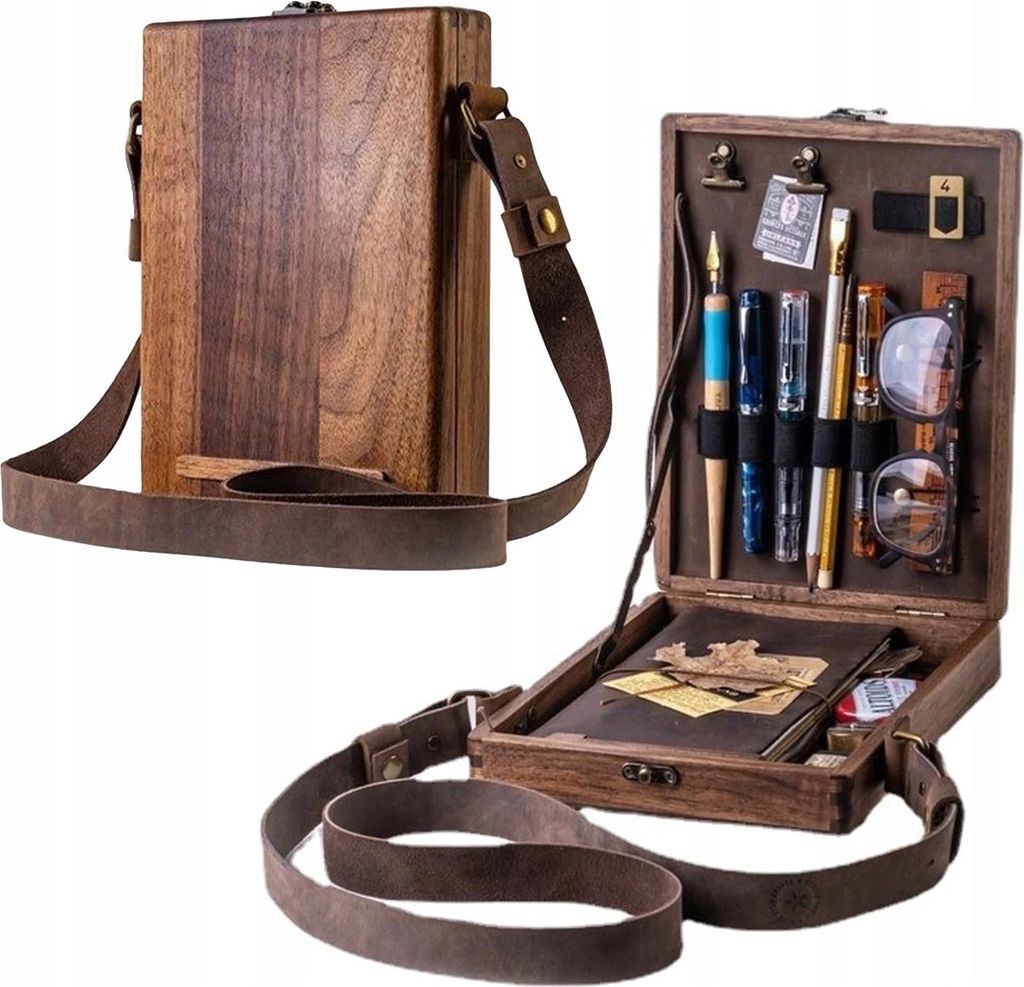Holz Crossbody Messenger Bag Retro Box Künstler Schultertasche