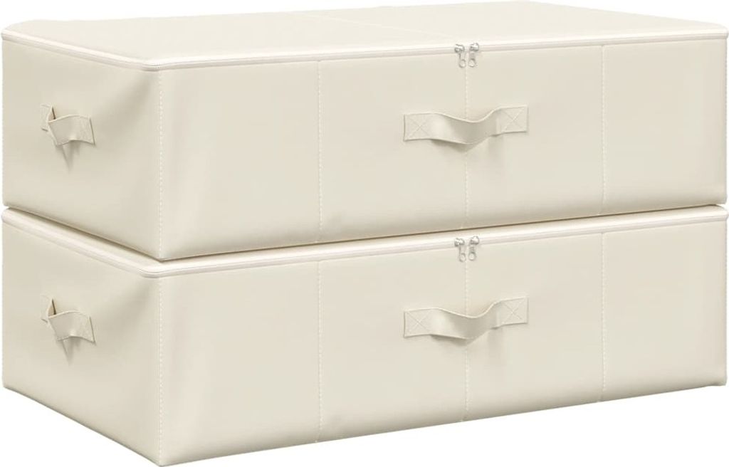 vidaXL Aufbewahrungsboxen 2 Stk. Stoff 70x40x18 cm Creme