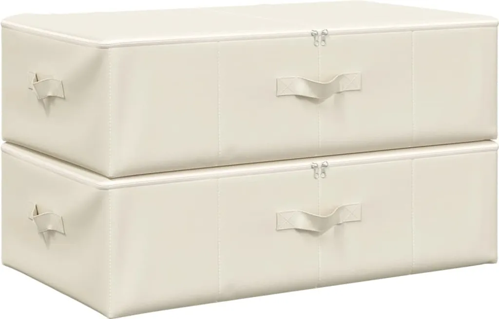 vidaXL Scatole portaoggetti 2 pezzi in tessuto 70x40x18 cm crema