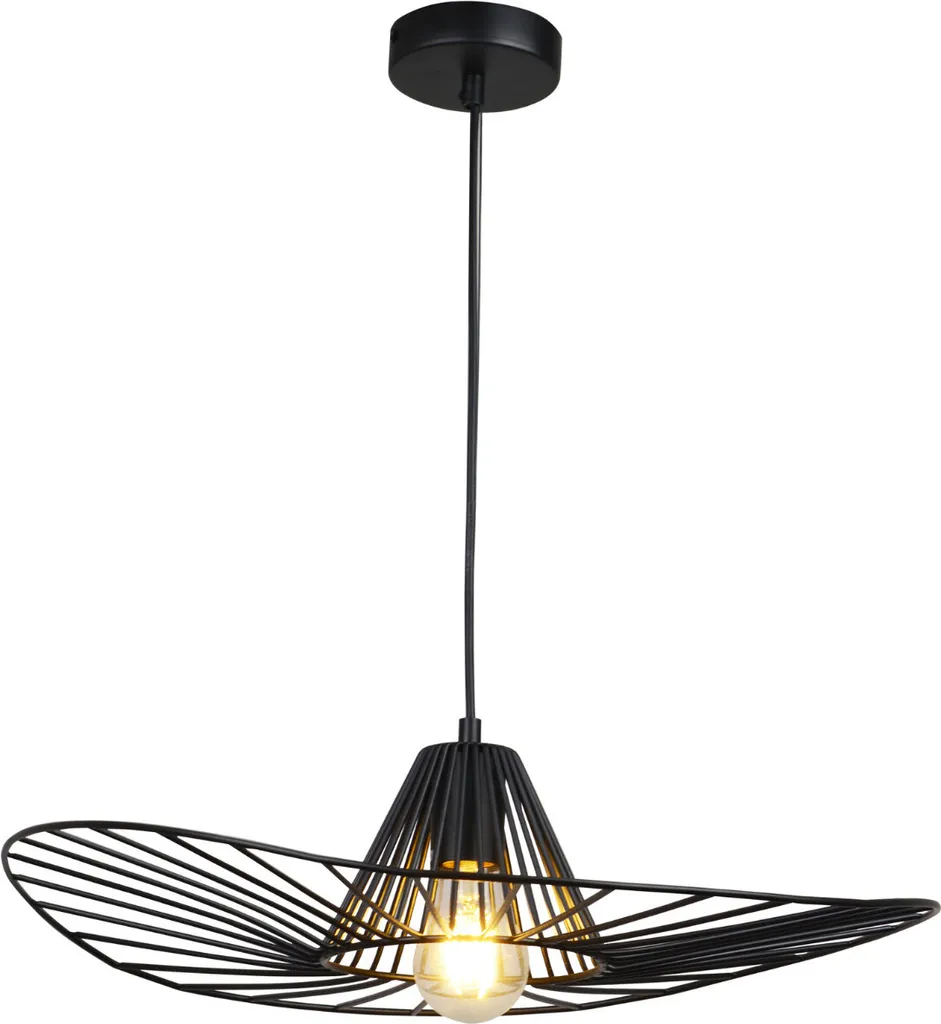 Lustre suspension noire en métal ABANO 50cm pour salon et salle à manger