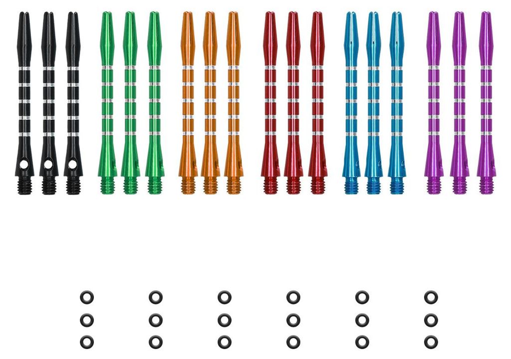 kwmobile Dart Shafts Set mit Gummi Ring - aus Aluminium - Produktbild 