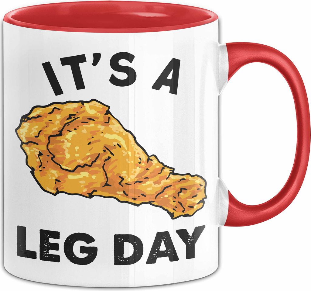 Its A Leg Day Gym Tasse Geschenk Chicken Wing Beine Trainieren Gym Becher (Rot)