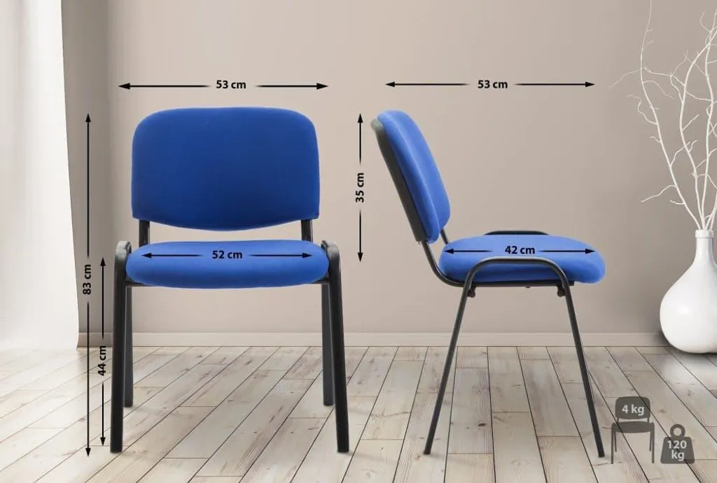 Sedia Visitatori Impilabile Blu per Ufficio e Reception | Comfort Top - 9