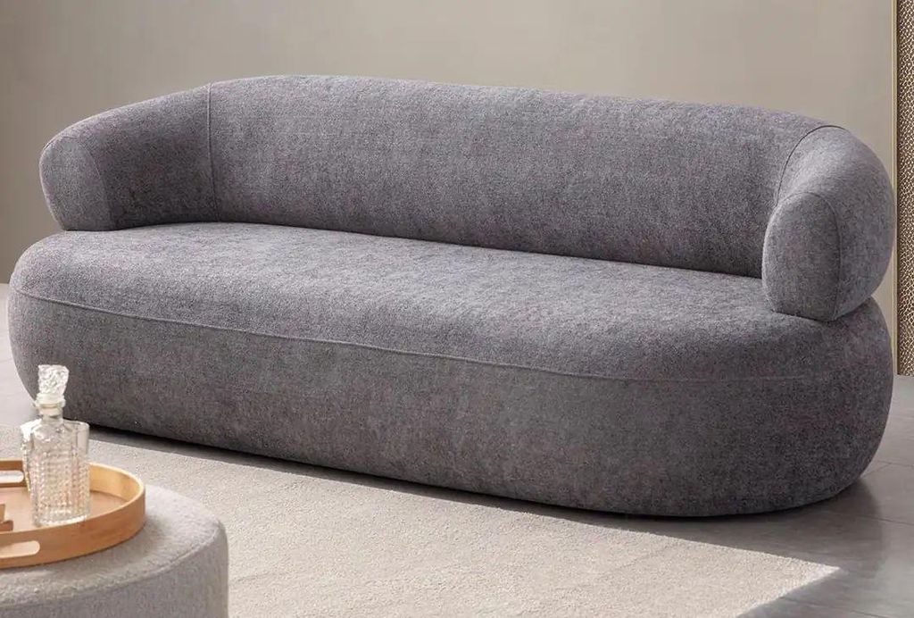 Hanah Home, Roma - Dark Grey, 3-Sitzer-Sofa, Dunkelgrau, 100 % Polyester, 230 x 70 x 70 cm