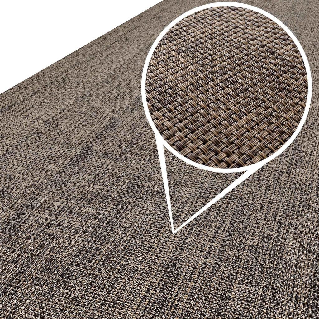 Outdoorläufer Teppich Läufermatte TATAMI Braun Rattan Robust Breite 67cm Länge 350cm