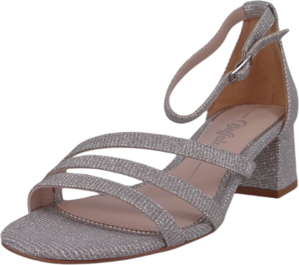 Buffalo Lilly Shine Damenschuhe Sandalen Hoch Silber Freizeit, Schuhgröße:39 EU