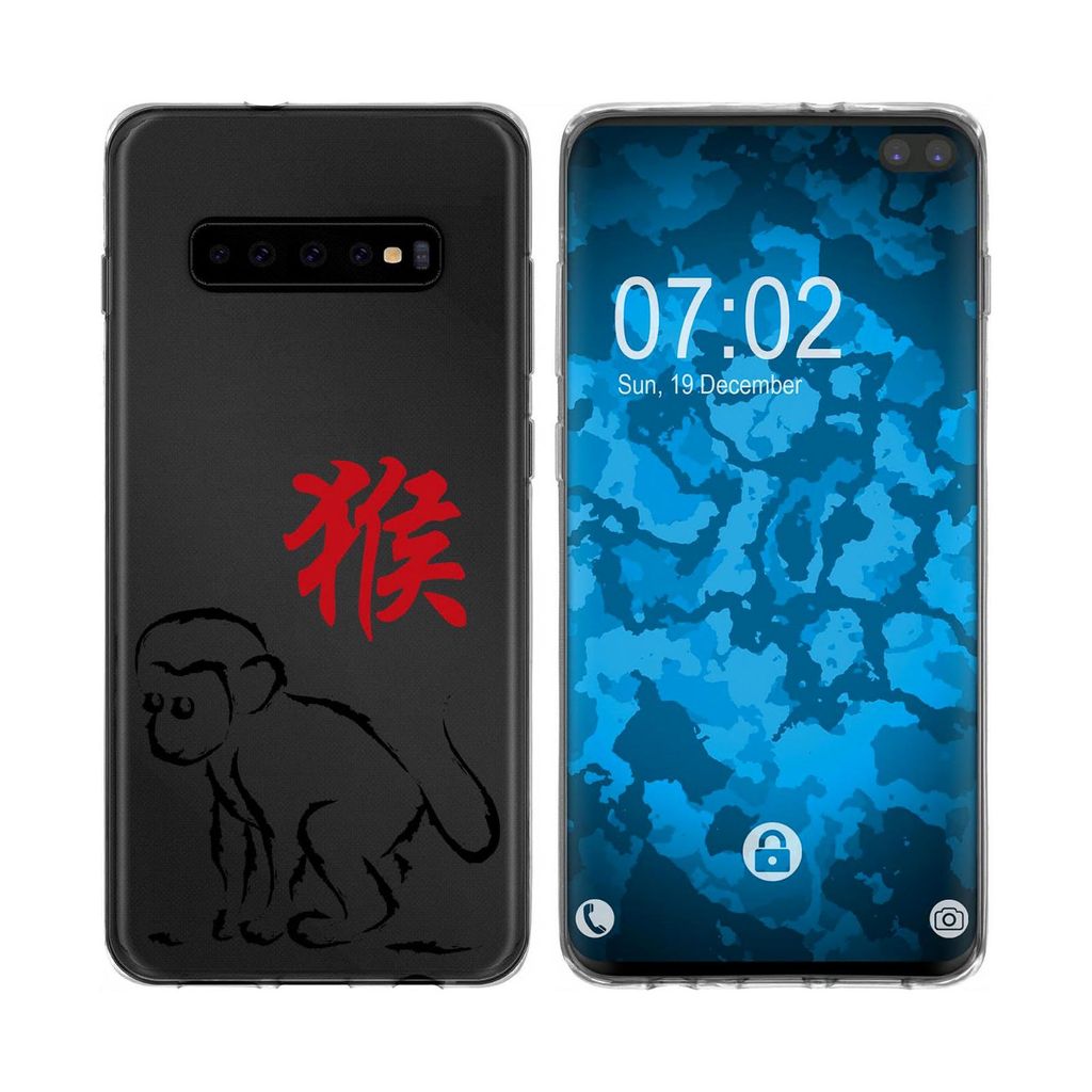 PhoneNatic Case kompatibel mit Samsung Galaxy S10 Plus Silikon-Hülle Tierkreis Chinesisch M9