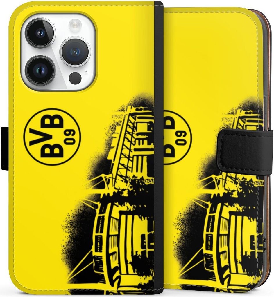 DeinDesign Klapphülle für Apple iPhone 14 Pro Handytasche Lederhülle Tasche BVB Borussia Dortmund Stadion