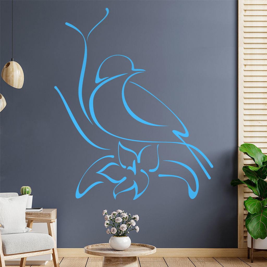 Kleiner Vogel Linien Wandtattoo in 6 Größen - Wandaufkleber Wall Sticker - Dekoration, Küche, Wohnzimmer, Schlafzimmer, Badezimmer
