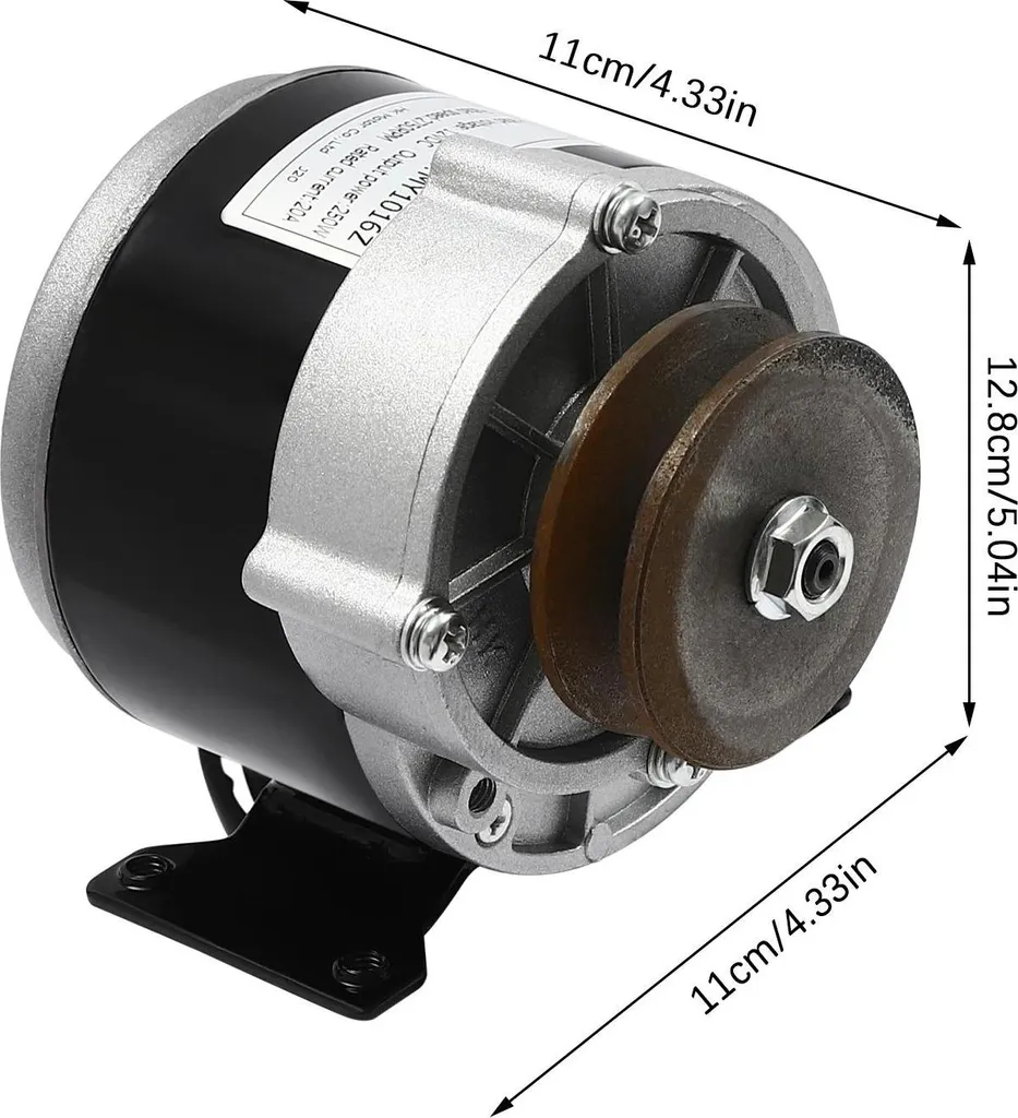 Moteur 12V couple élevé pour charge lourde - Kit poulie spécial gris