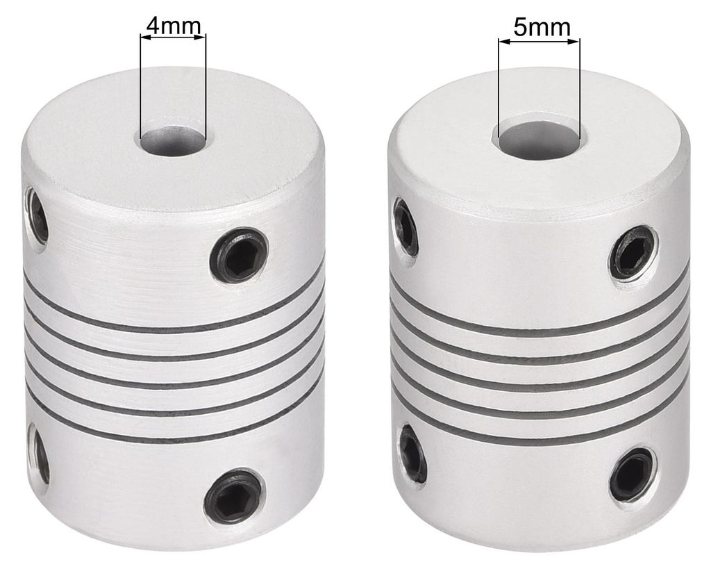 5Stk. 4mm zu 5mm Aluminiumlegierung Stab Flexibel Kupplung Motorsteckerverbindung L25xD19 Silber