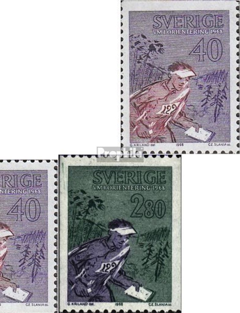 Briefmarken Schweden 1968 Mi 616C,Do,Du,617C (kompl.Ausg.) postfrisch Orientierungslauf - WM