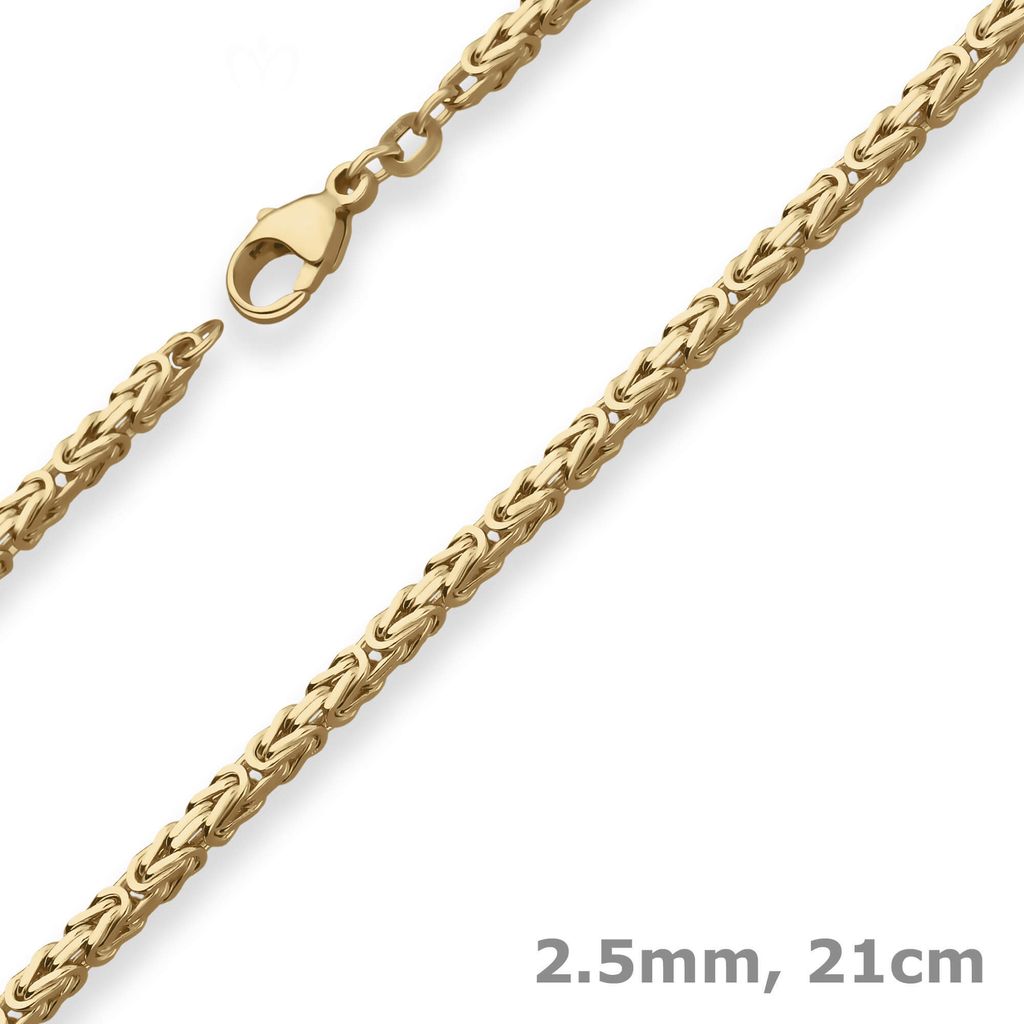 2,5mm Armband Königskette Goldarmband Armschmuck aus 585 Gold Gelbgold 21cm
