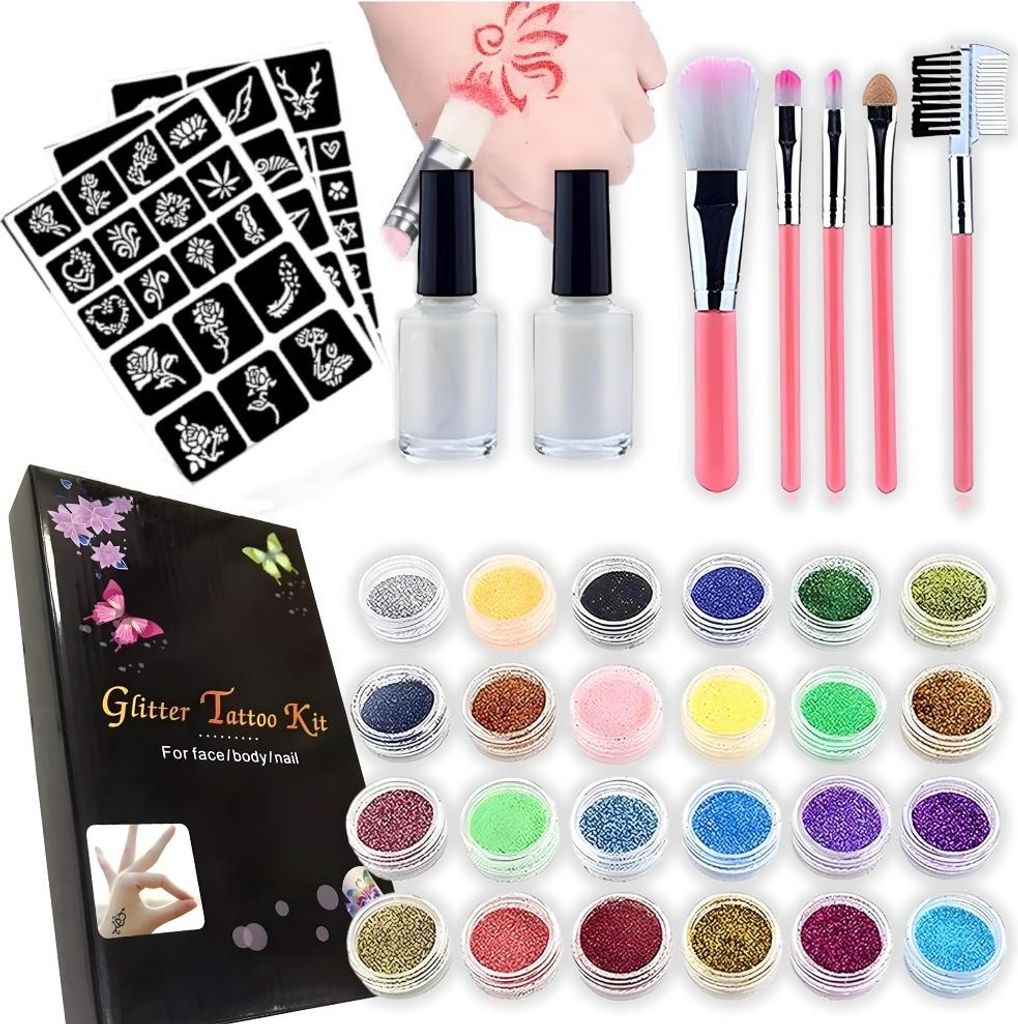 Glitzernde Tattoo-Set für Kinder - Kreatives Basteln und Spaß KP38462