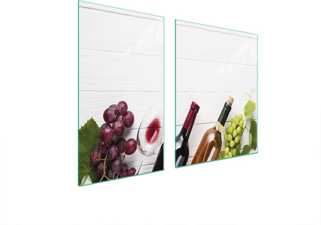 Glasplatte und Schneidebrett 100x52 Wein