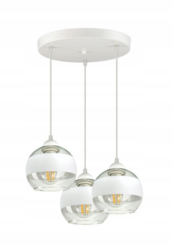 Lampa Wisząca Sufitowa Żyrandol Biała Szklane Kule White Zdjęcie produktu 