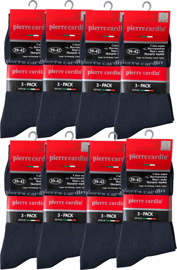Pierre Cardin Herren Business Socken Strümpfe Dunkelblau 39-42 24 Paar