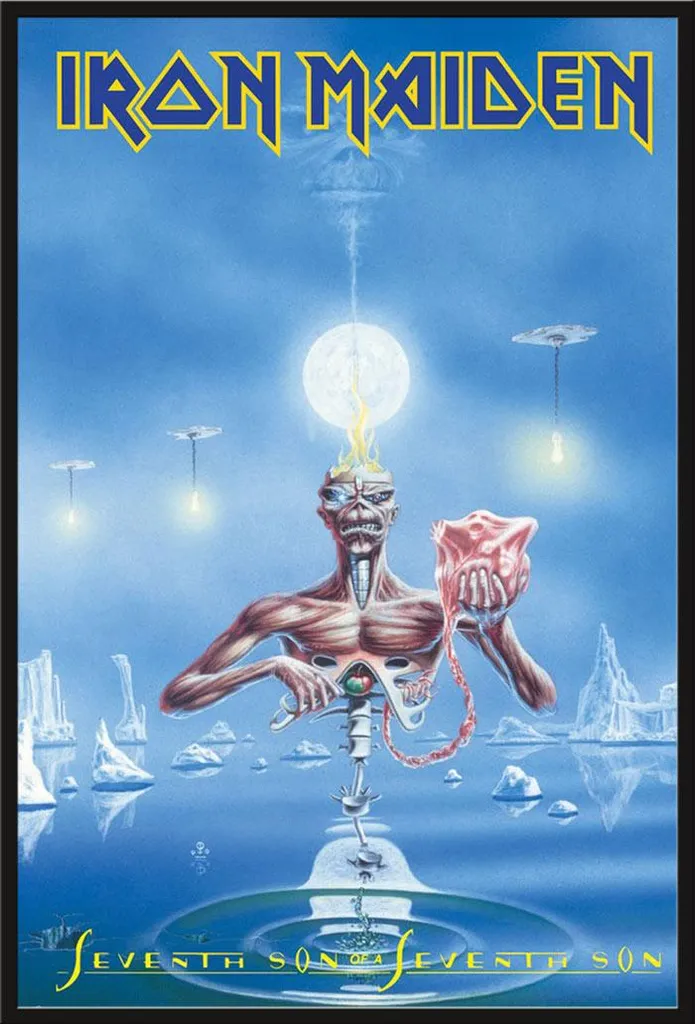 Affiche encadrée Iron Maiden Seventh Son pour décoration chambre ou studio