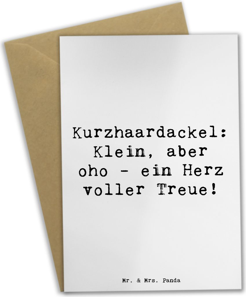 Mr. & Mrs. Panda babykarte Spruch Kurzhaardackel Herz - Weiß - Geschenk, wendige Hunde, Hunderassen, Minirasse, Hund, glückwunschkarten, Hunderas...