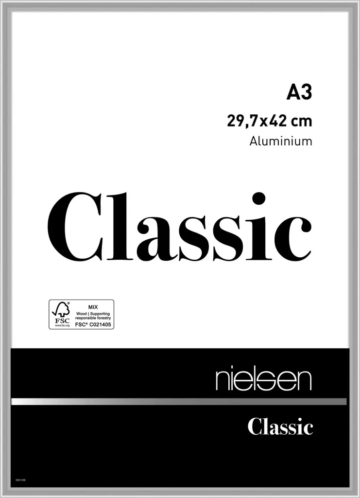 Cornice Tecnica A3 Nielsen Classic Alluminio Argento | Standard Gallery