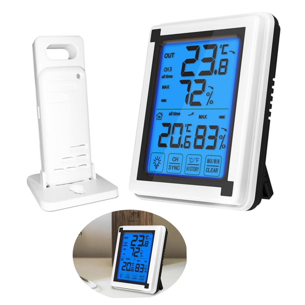 Digitales Mini-Thermo-Hygrometer, Innen-Thermo-Hygrometer, Auflösung Temperatur 0,1 °C/°F, Luftfeuchtigkeit 1 %, für Gewächshaus oder Wohnzimmer