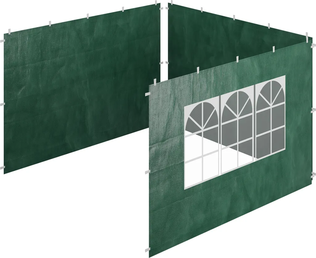 Set 3 Pareti Laterali Gazebo Relaxdays 2x3m - PE Anti-Strappo