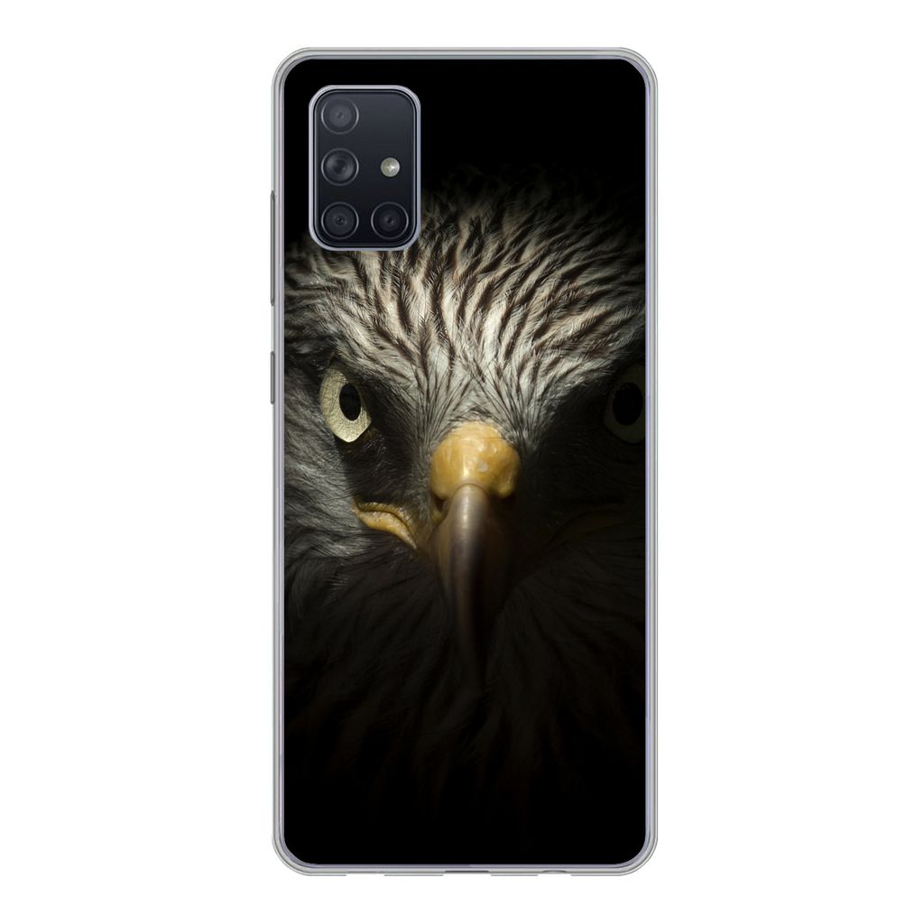 MuchoWow Handyhülle Schutzhülle Hülle für Samsung Galaxy A71 Vogel - Adler - Raubvögel - Auge - Schnabel - Licht Silikon Softcase Handy Hül...