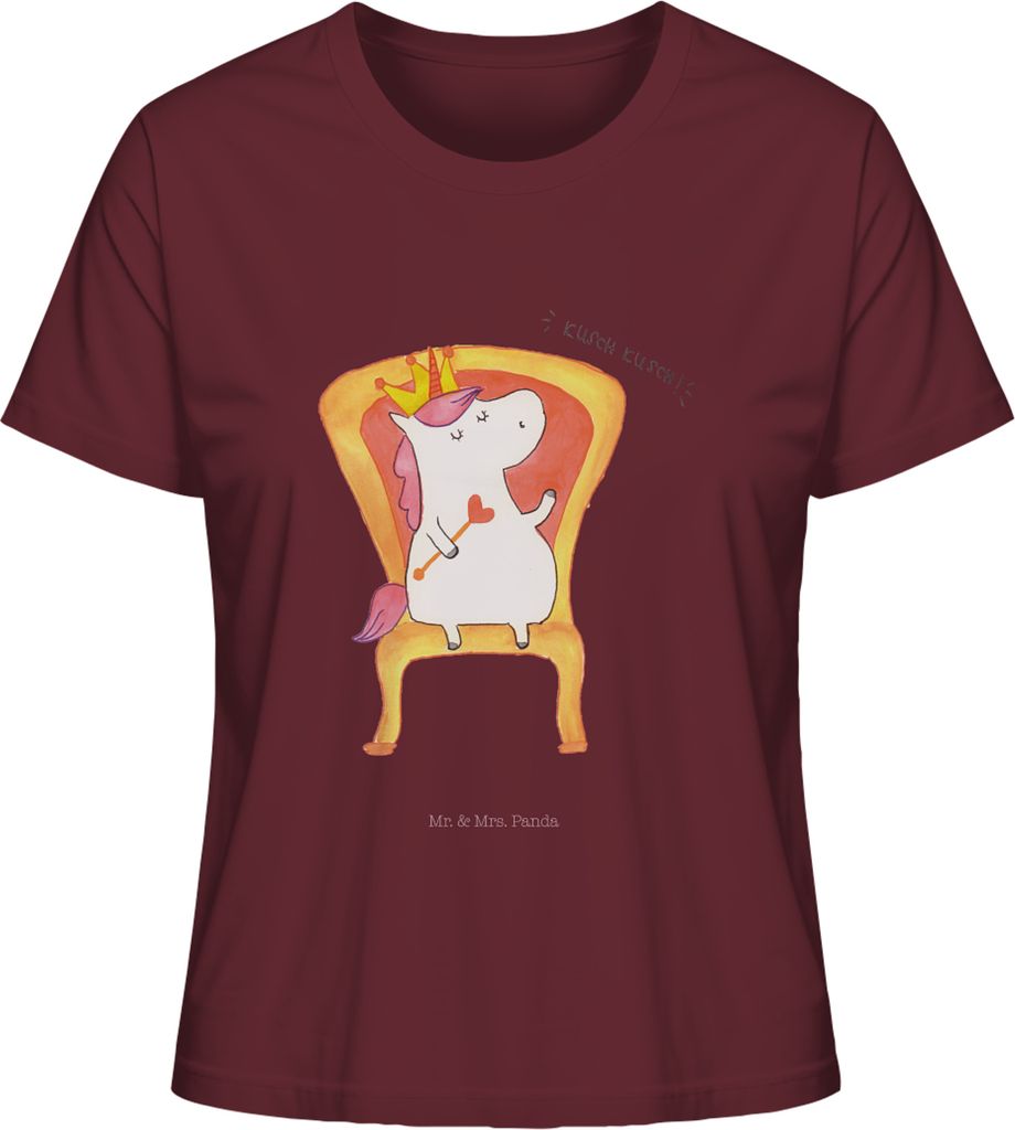 Mr. & Mrs. Panda damen shirt Einhorn König Größe S - Burgundy - Geschenk, Oberteil, Präsident, Baumwoll T-Shirt, Sommershirt, Unicorn, Bundeska...