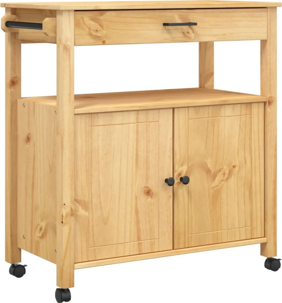 vidaXL Küchenwagen MONZA 84x40x88,5 cm Massivholz Kiefer Produktbild 