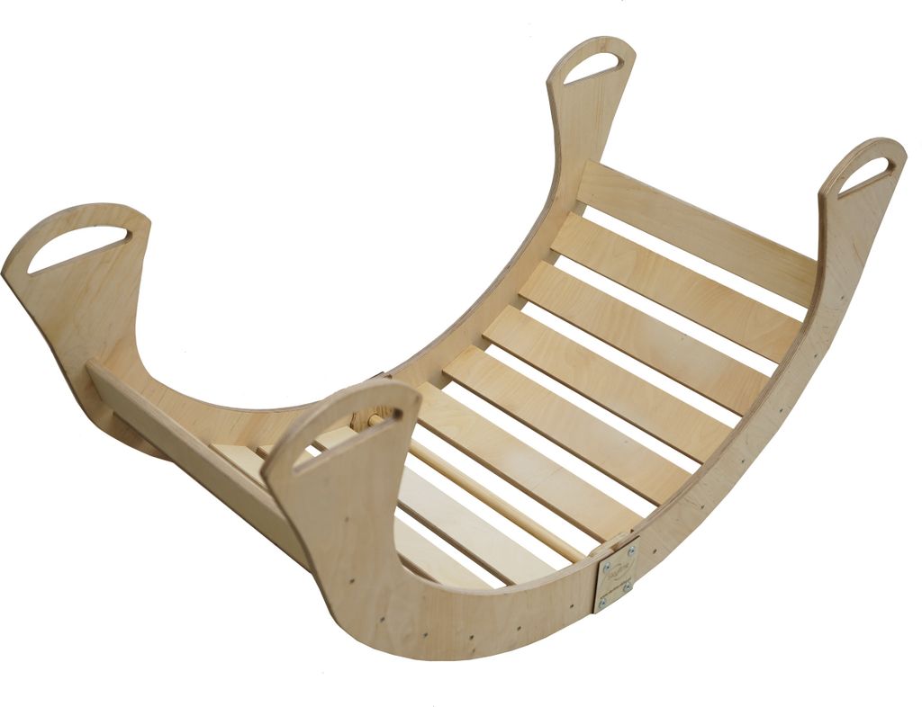 Skyline Holz Kletterbogen Klettergerüste Kletterdreieck Baby Kletterwippe Holzbogen für Kinder Montessori Lack Klappbar, mod.C, 113x51x56cm, Höl...