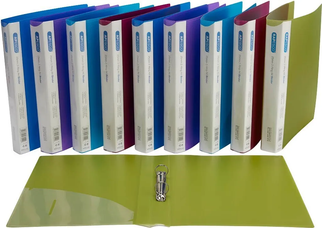 Set de 10 Classeurs Scolaires Multicolores pour Organisation de Cours
