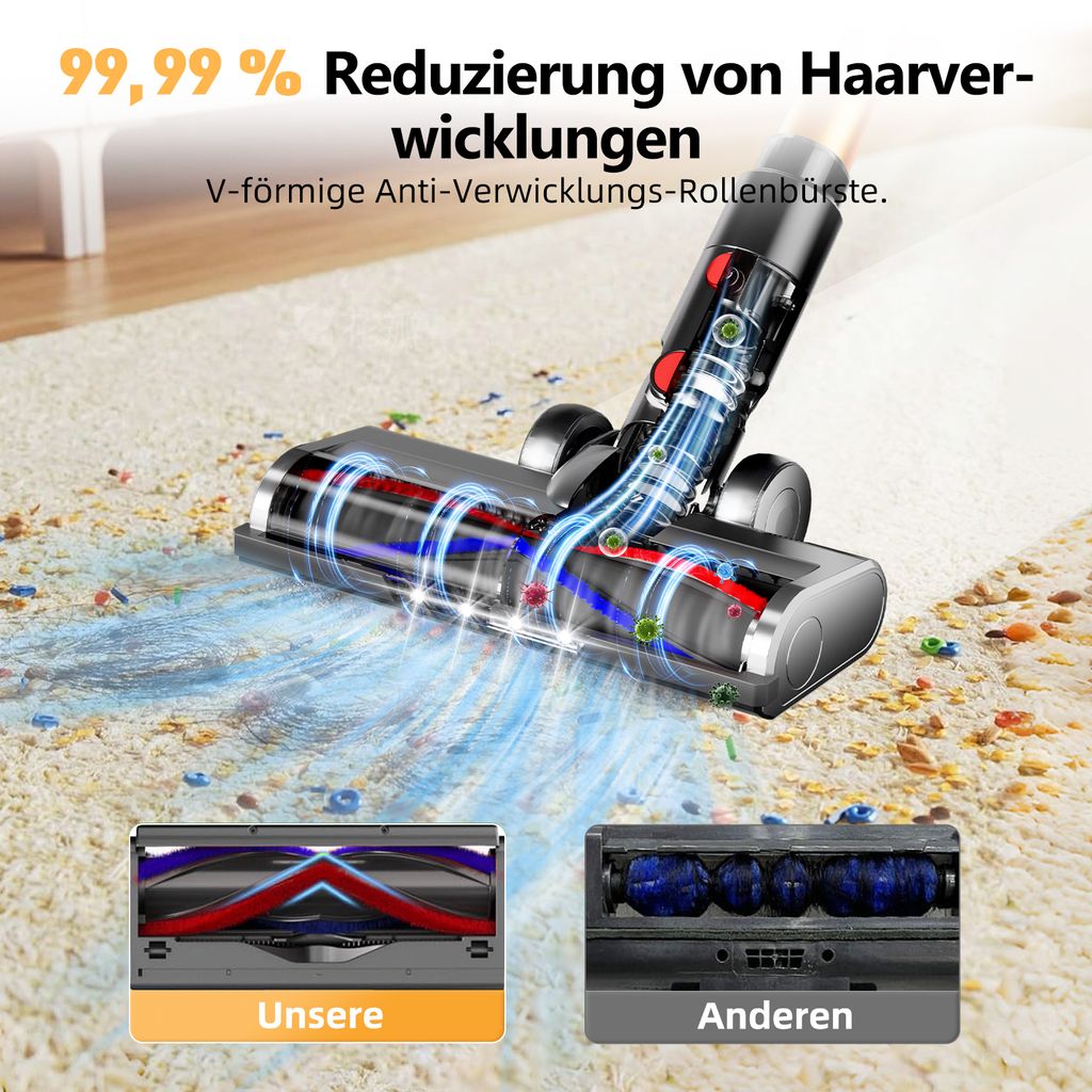 Portreen Akku Staubsauger, 65000PaStaubsauger kabellos mit Produktbild 7