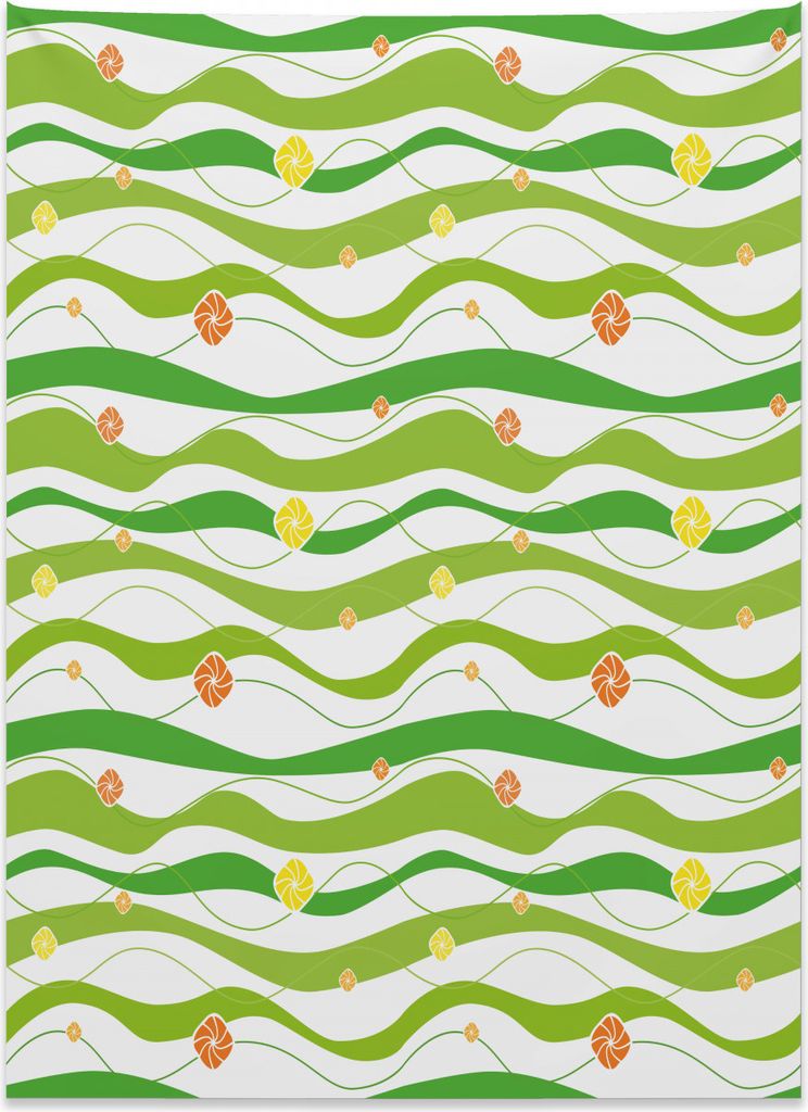 Abakuhaus Geometrisch Wandteppich, Bunte gewellte Bänder aus Weiches Mikrofaser Stoff Kein Verblassen Klare Farben Waschbar, 110 x 150 cm, Lindgr...