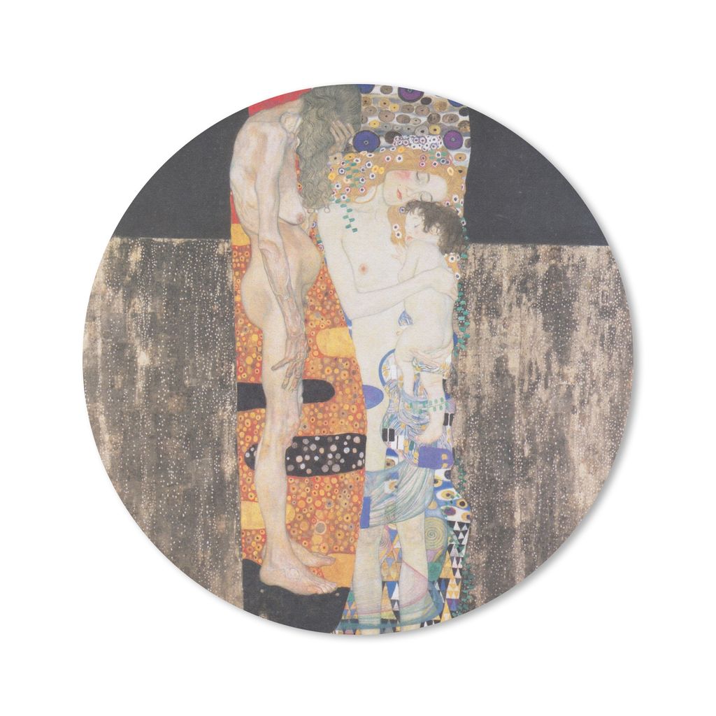 MuchoWow Mauspad Mousepad Die drei Etappen im Leben einer Frau - Gemälde von Gustav Klimt 50x50 cm - Mousepads - Maus Mat - Pad - Mausunterlage ...