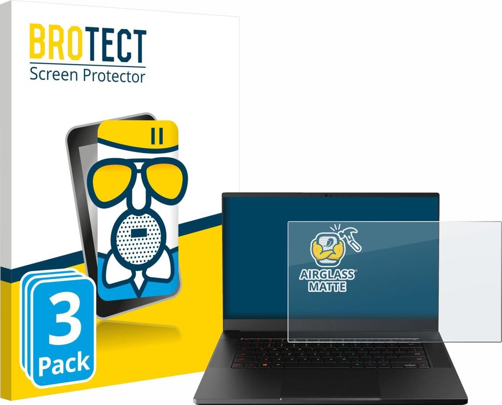 3x BROTECT Entspiegelungs Schutzglas für Razer Blade 15 Advanced 2021 Schutzfolie Panzer Folie Glas Display Schutz matt