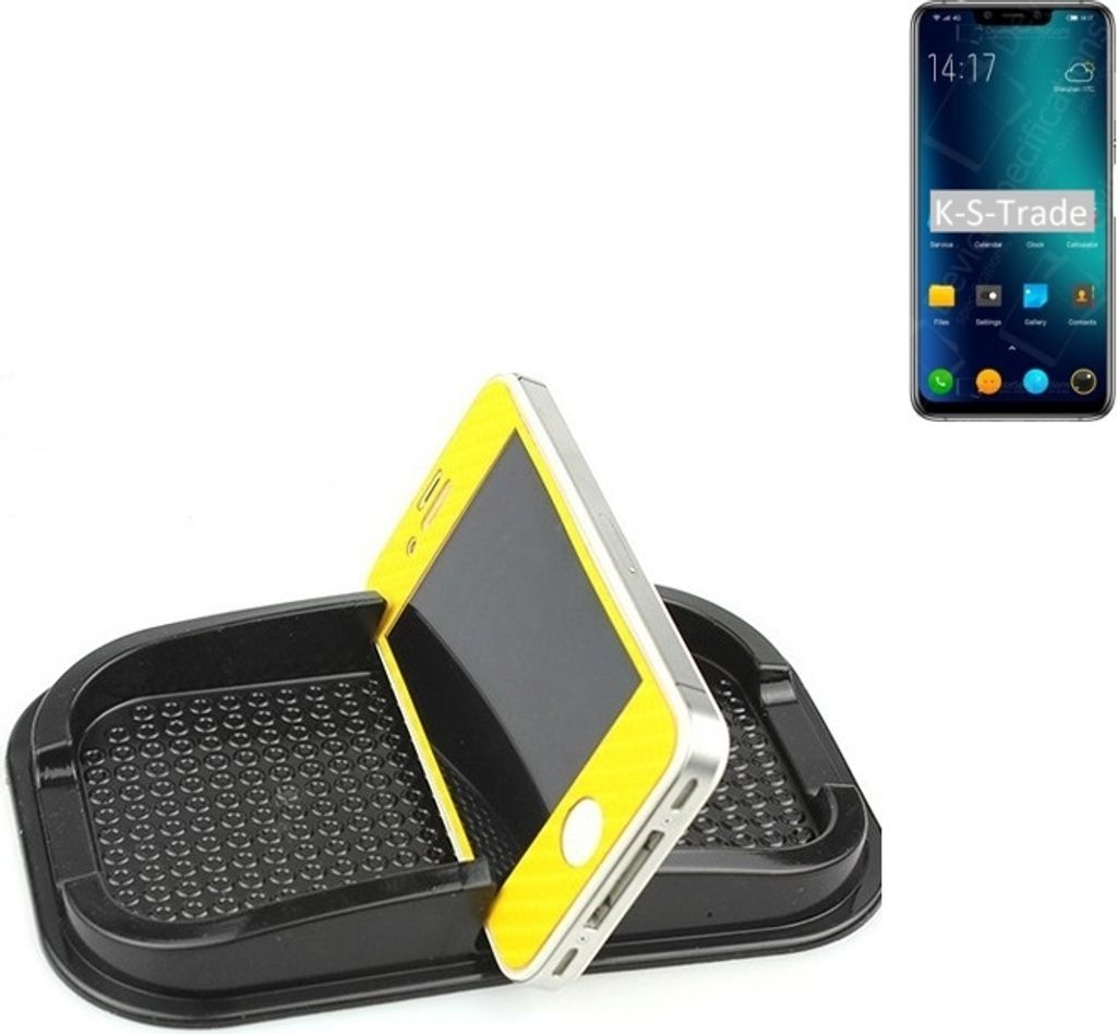 K-S-Trade Auto Anti Rutsch Matte Smartphone-Halter kompatibel mit Elephone A5 Haft Pad Armaturenbrett Handy-Halterung Silikon
